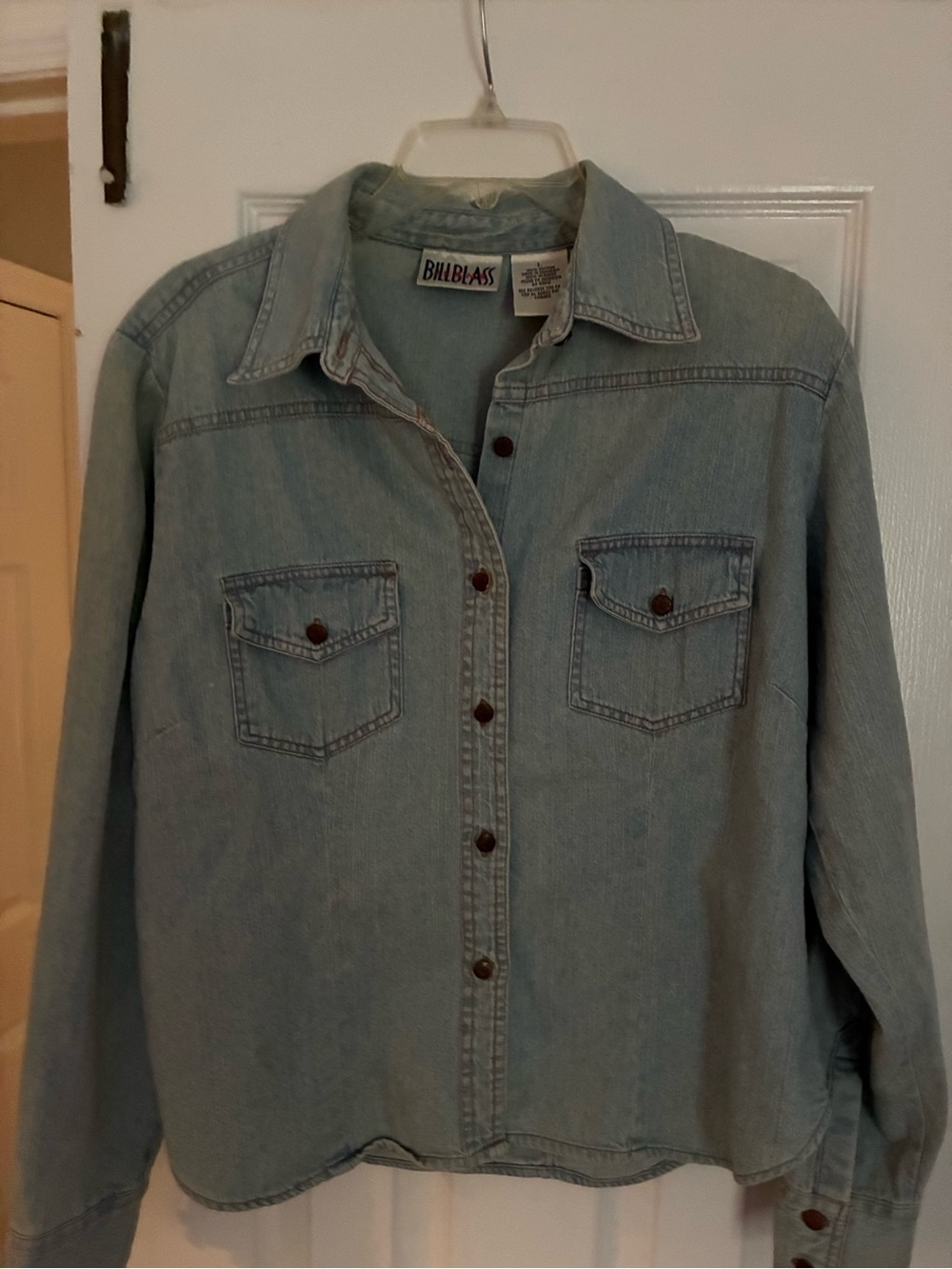 Womens Bill Blass Light Blue Denim Shirt